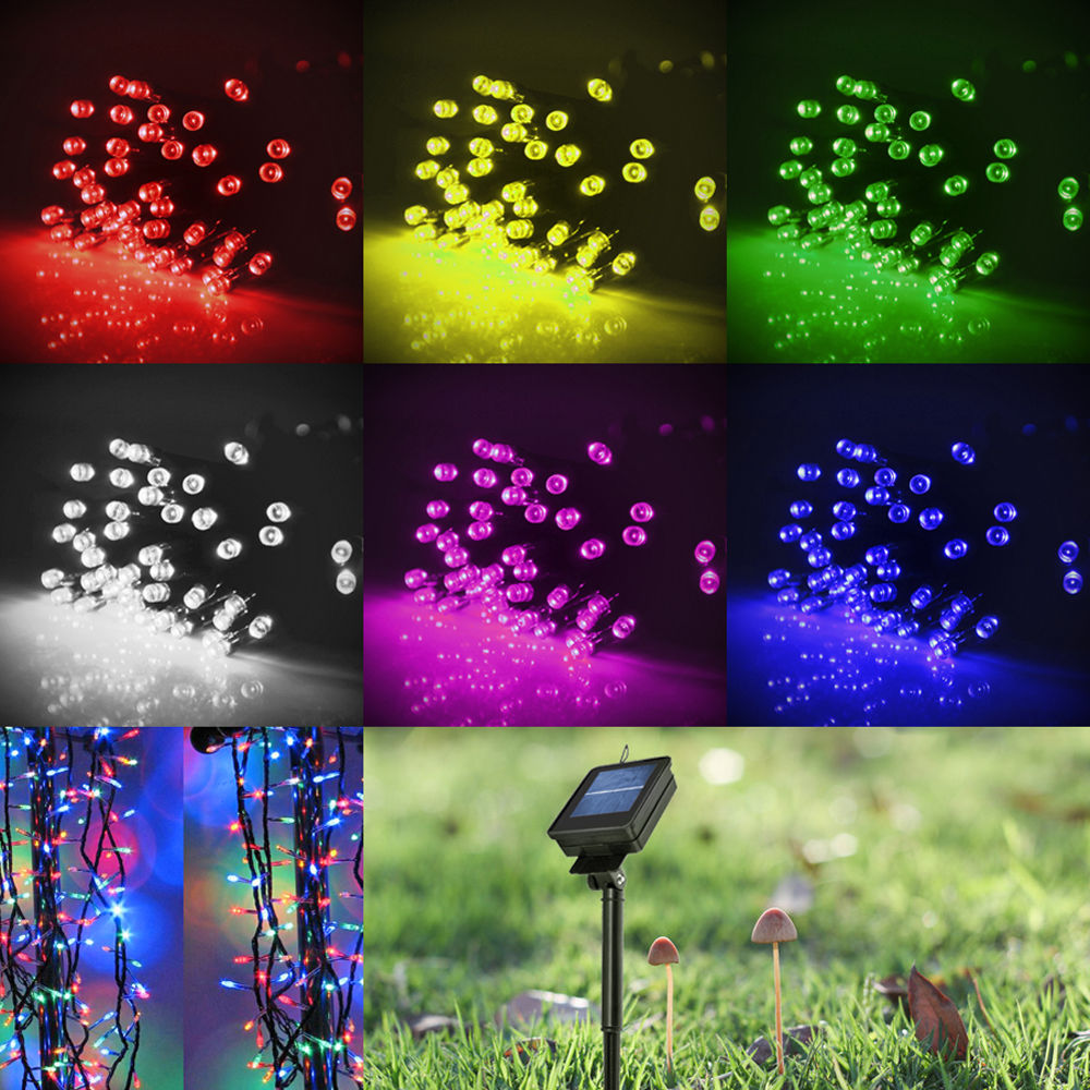 60/100/200 LED String Solar Light Garden Outdoor Xmas Party Fairy Tree Deco Lamp